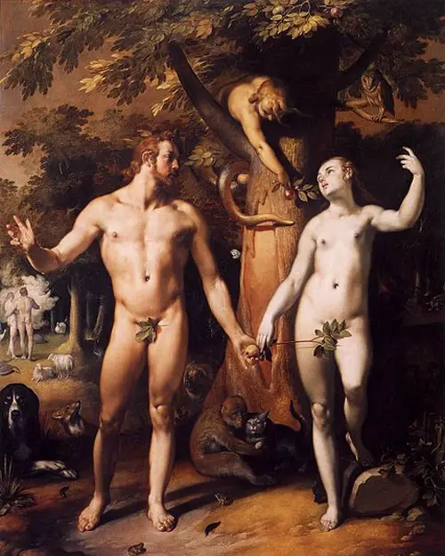 La caída del hombre (1592) - Óleo sobre lienzo de: Cornelis van Haarlem